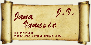 Jana Vanušić vizit kartica